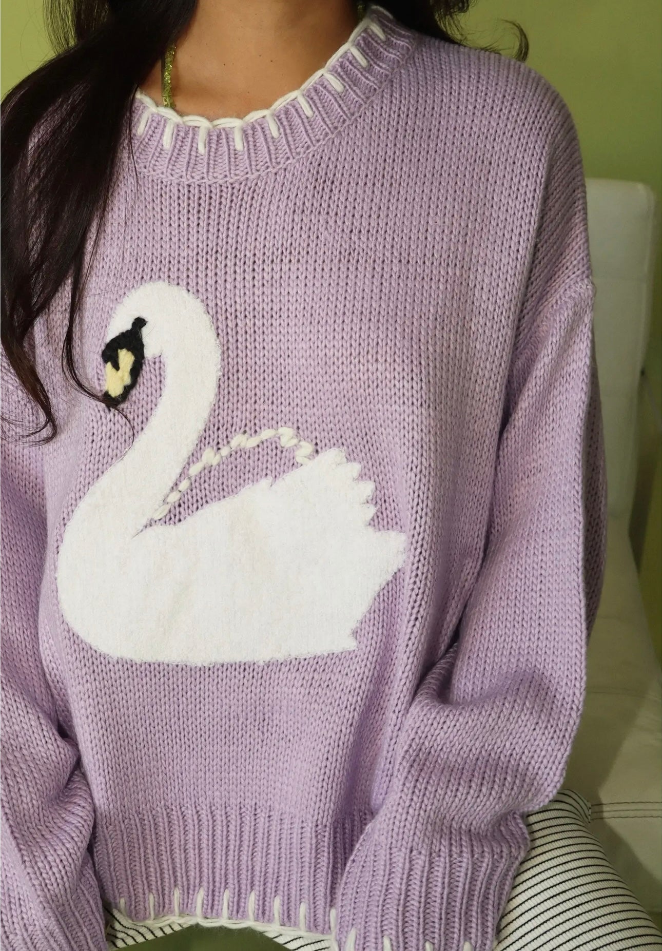 Lilac Swan Knit