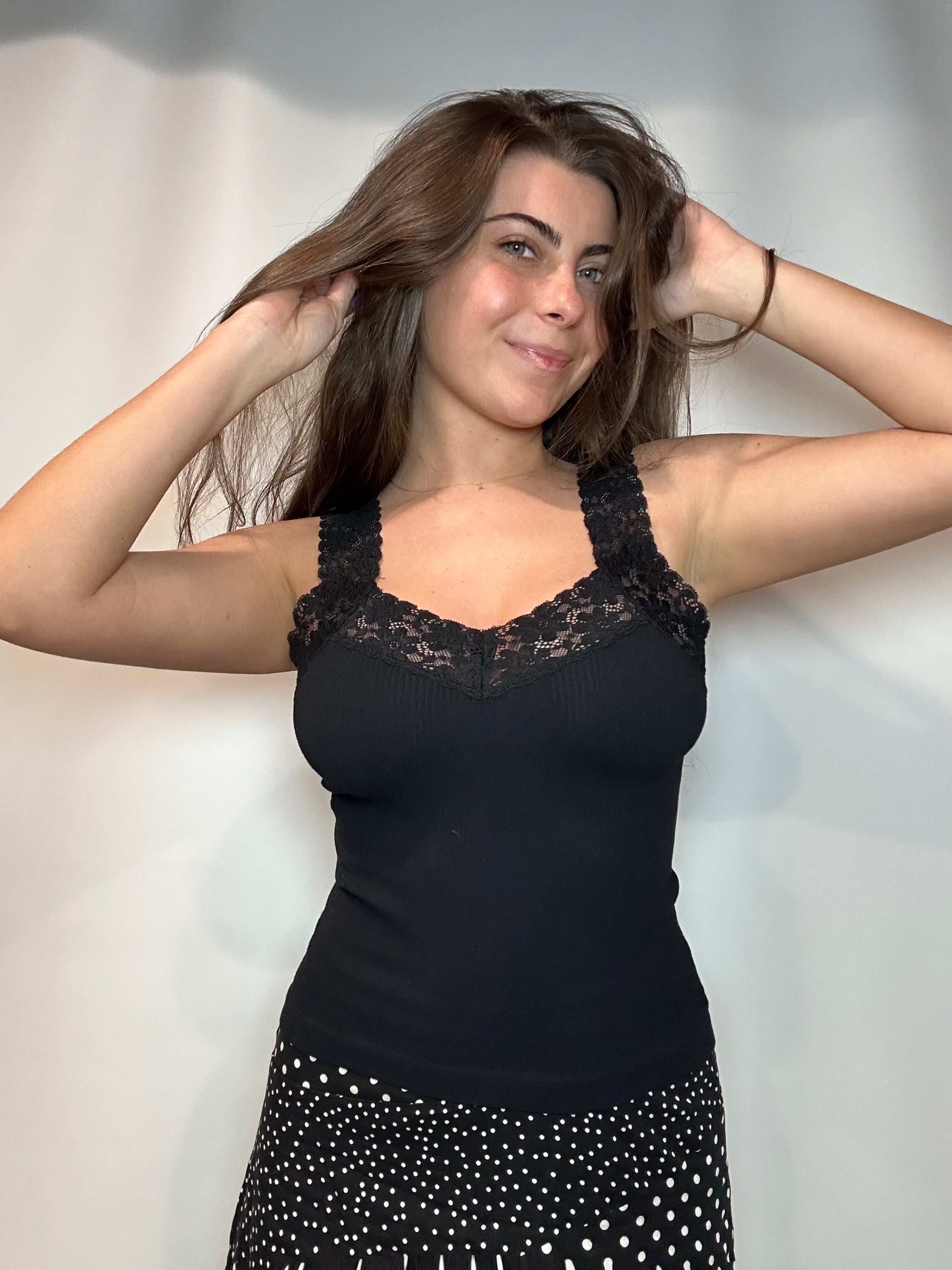 Black Lace Trim Cami