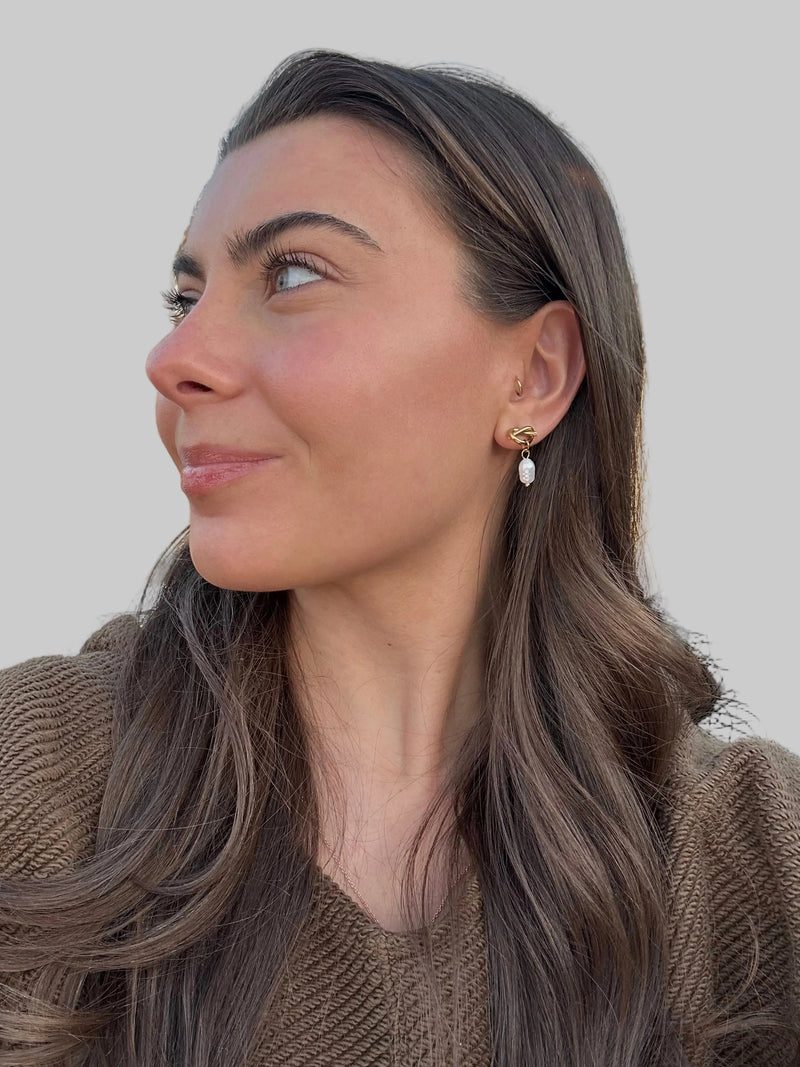 Tie the Knot Pearl Earrings