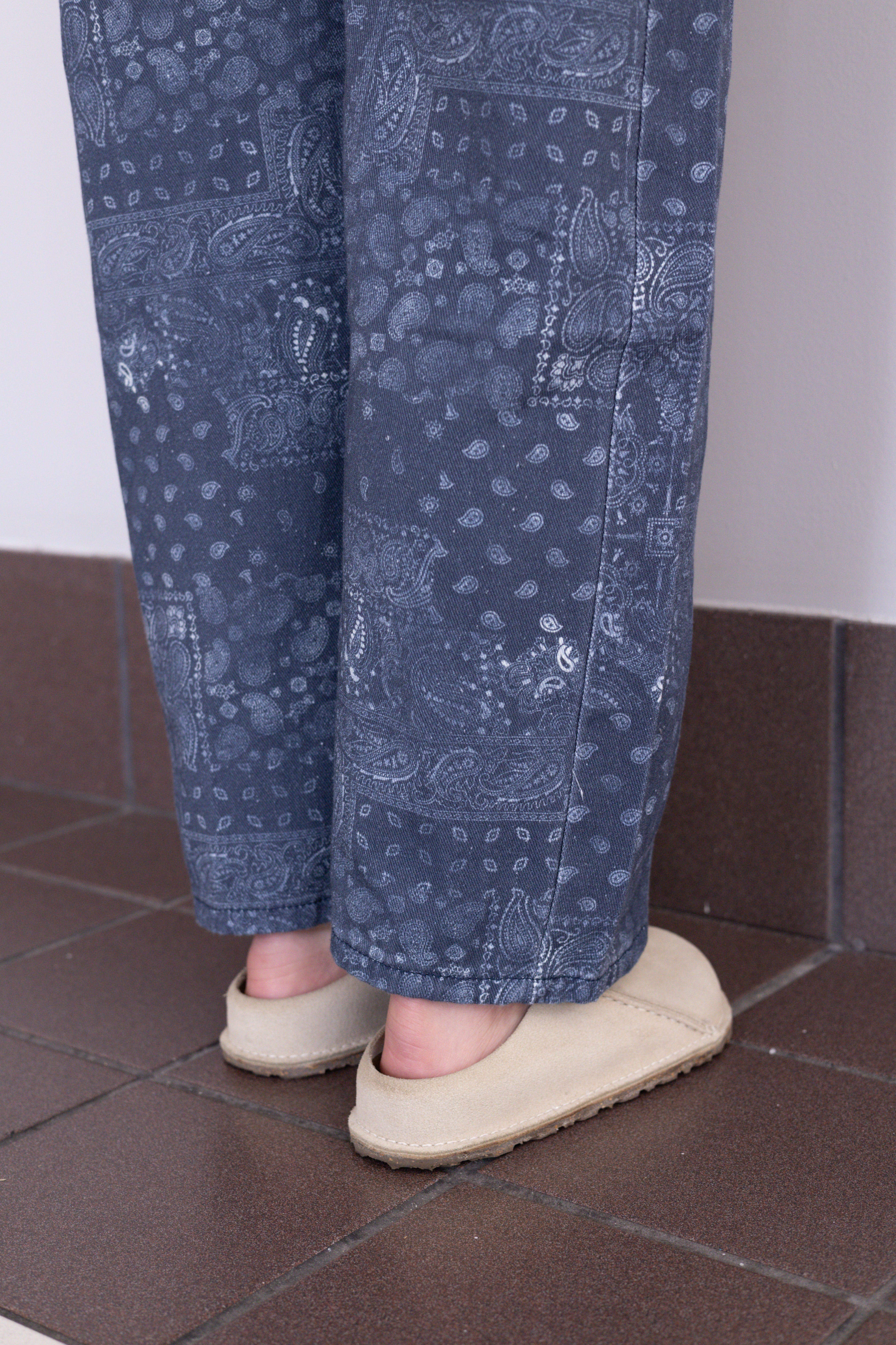 Navy Paisley Jeans