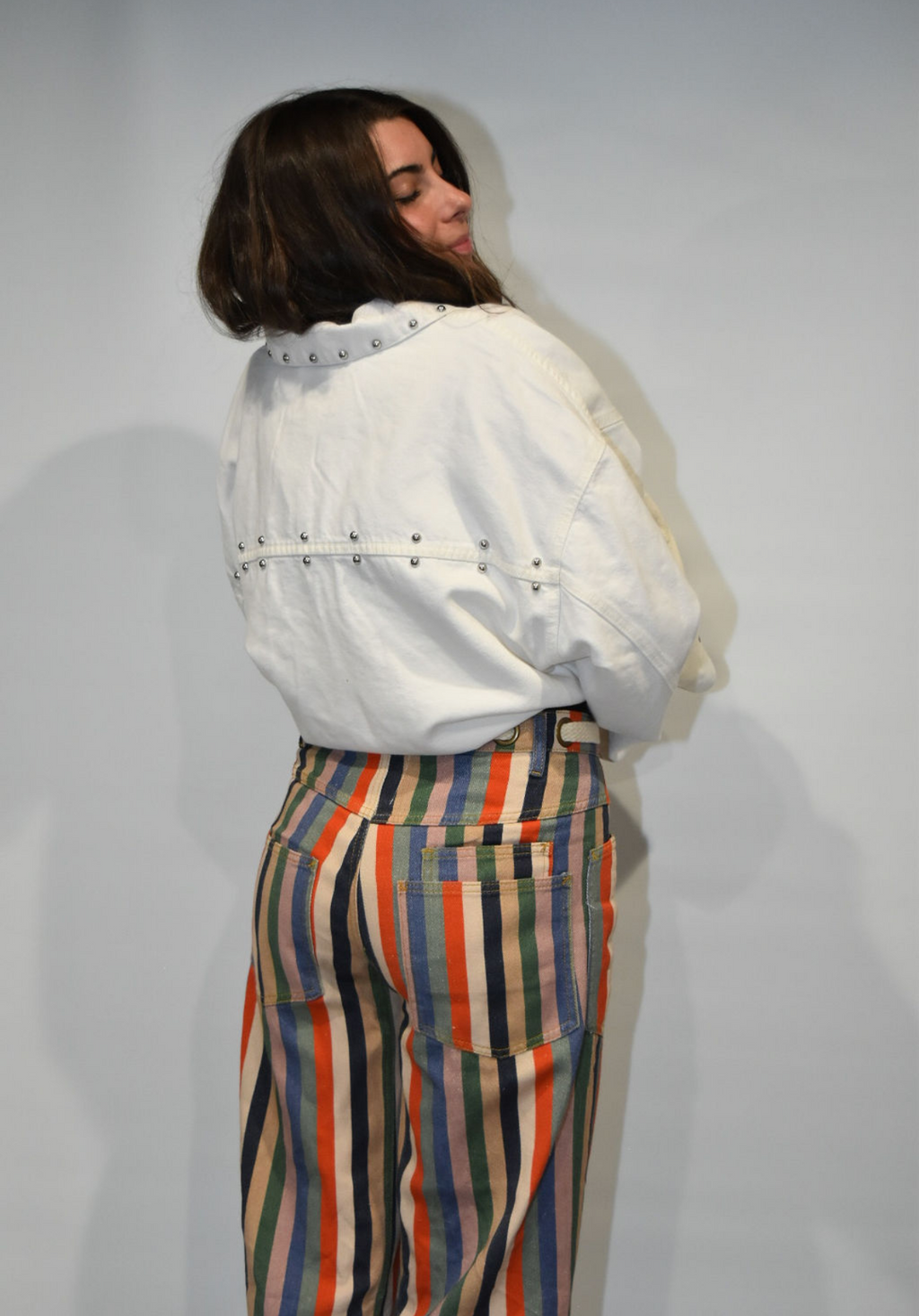 Rustic Painted Barrel Jeans