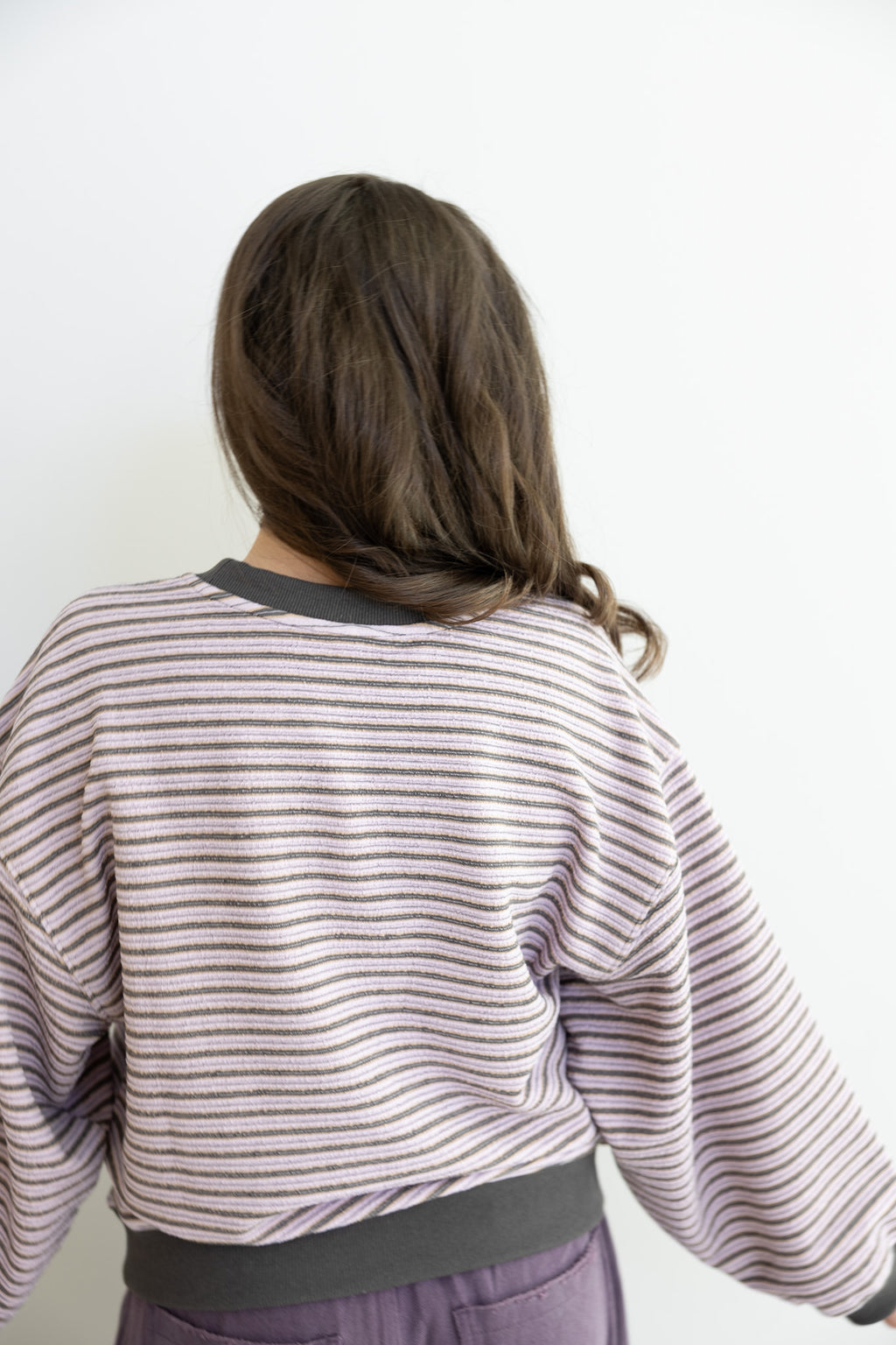 Striped Grape Crewneck
