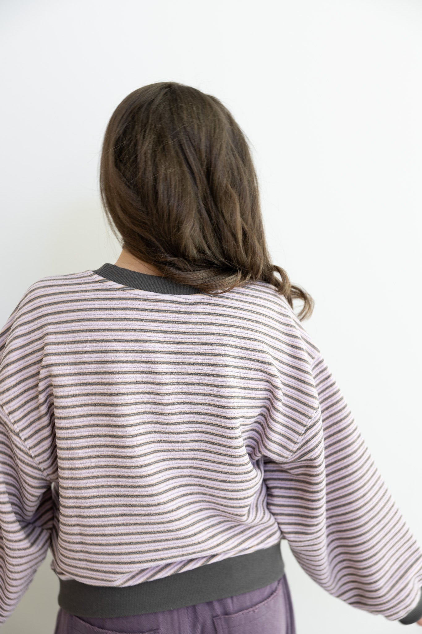 Striped Grape Crewneck